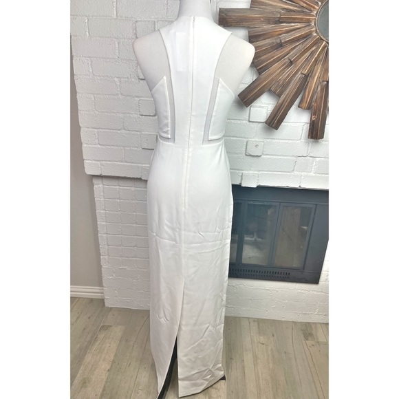 NWT Alexander Wang White V Neck Gown With Fishing Line Detail - Picture 9 of 15